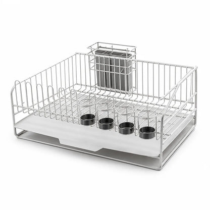 Stainless Steel Multi-Level Countertop Dish Rack with Drip Tray