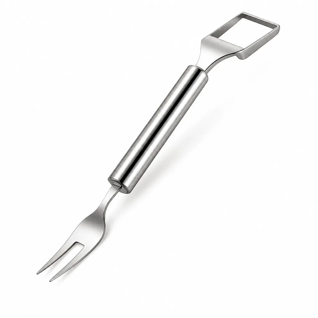Stainless Steel Watermelon Cutter Fork (2-In-1 Cutting & Skewering)