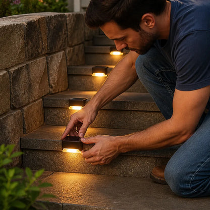 Step Lights Solar Powered Dusk-To-Dawn LED Weather-Resistant