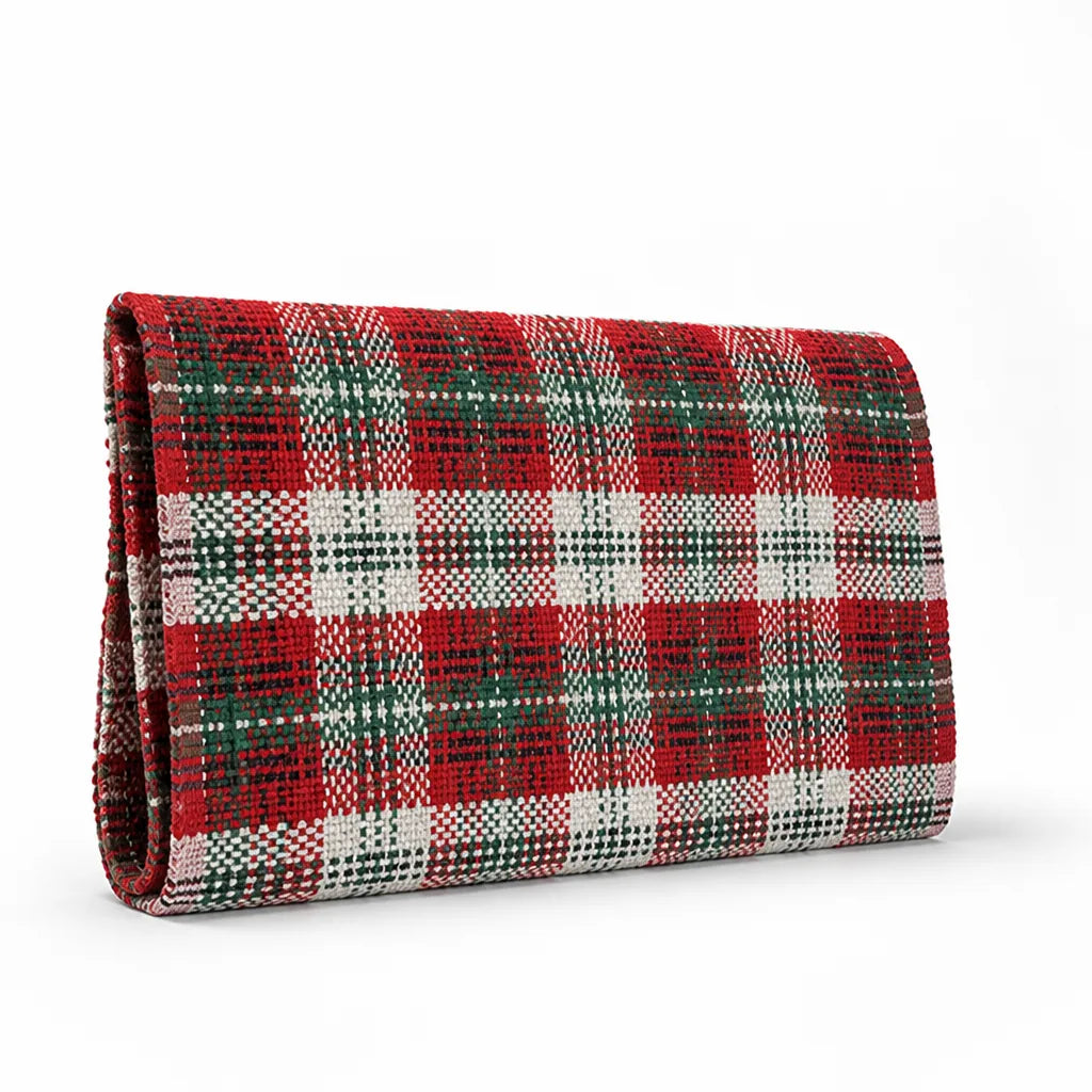 Table Runner Classic Check Handwoven Cotton Blend