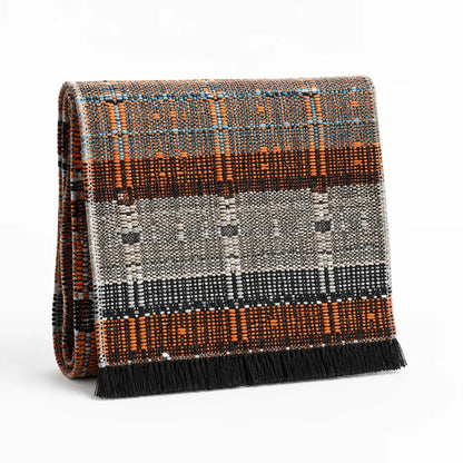Table Runner Handwoven Cotton Blend Fringed Ends