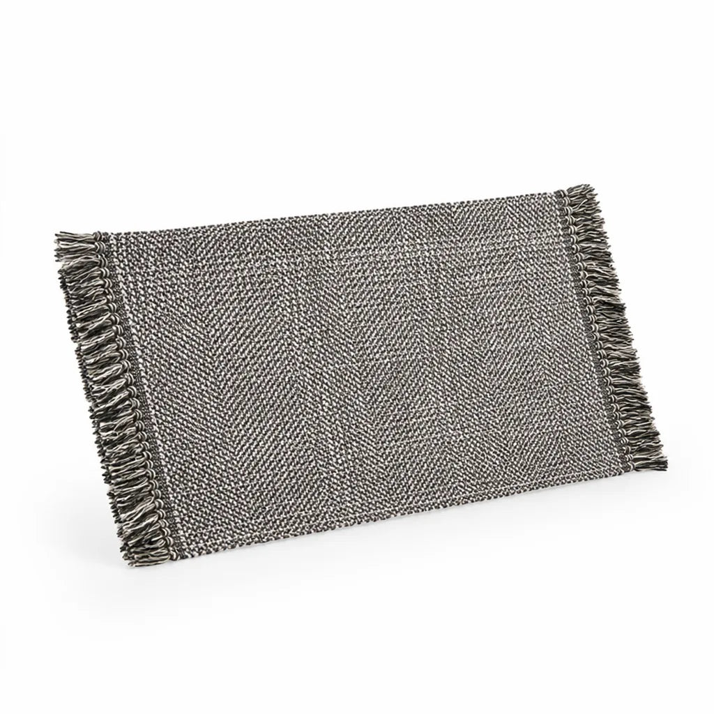 Table Runner Handwoven Herringbone & Fringed Ends
