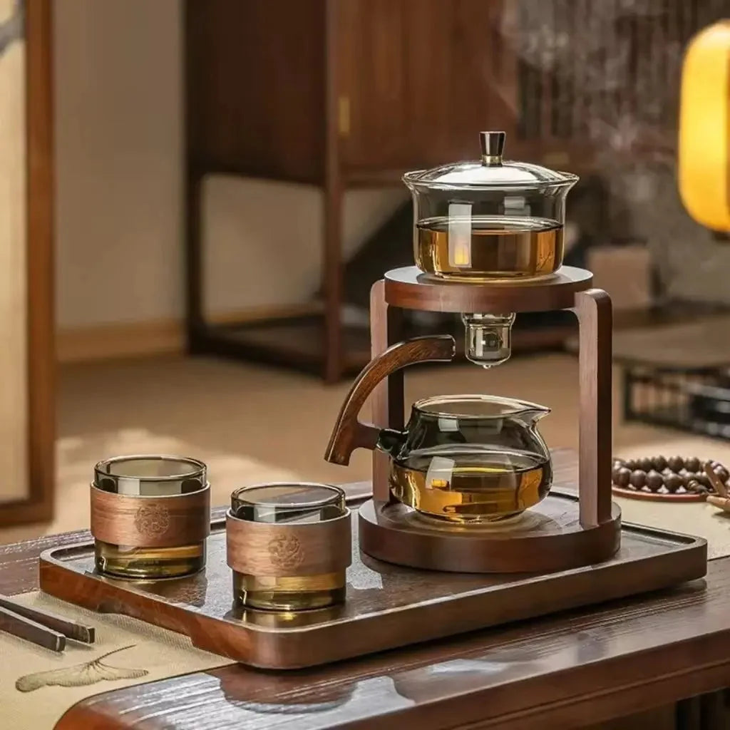 Tea Set Glass Double-Level Stand 6 Cups