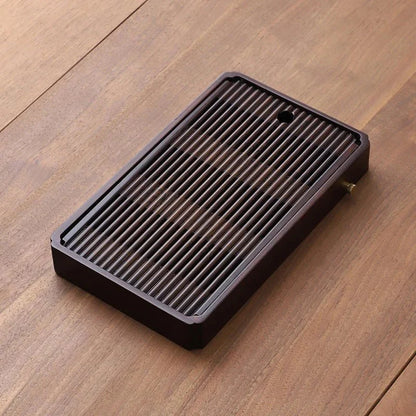 Tea Tray Bamboo Built-In Water Drain