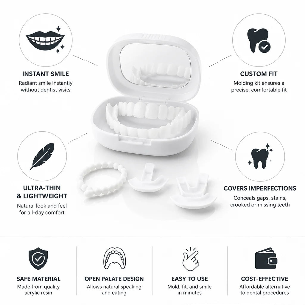 Teeth Veneers Ultra-Thin Acrylic Upper & Lower Set