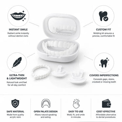 Teeth Veneers Ultra-Thin Acrylic Upper & Lower Set