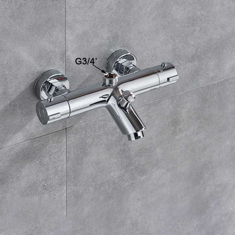 Thermostatic Shower Valve Anti-Scald Ceramic Core Brass