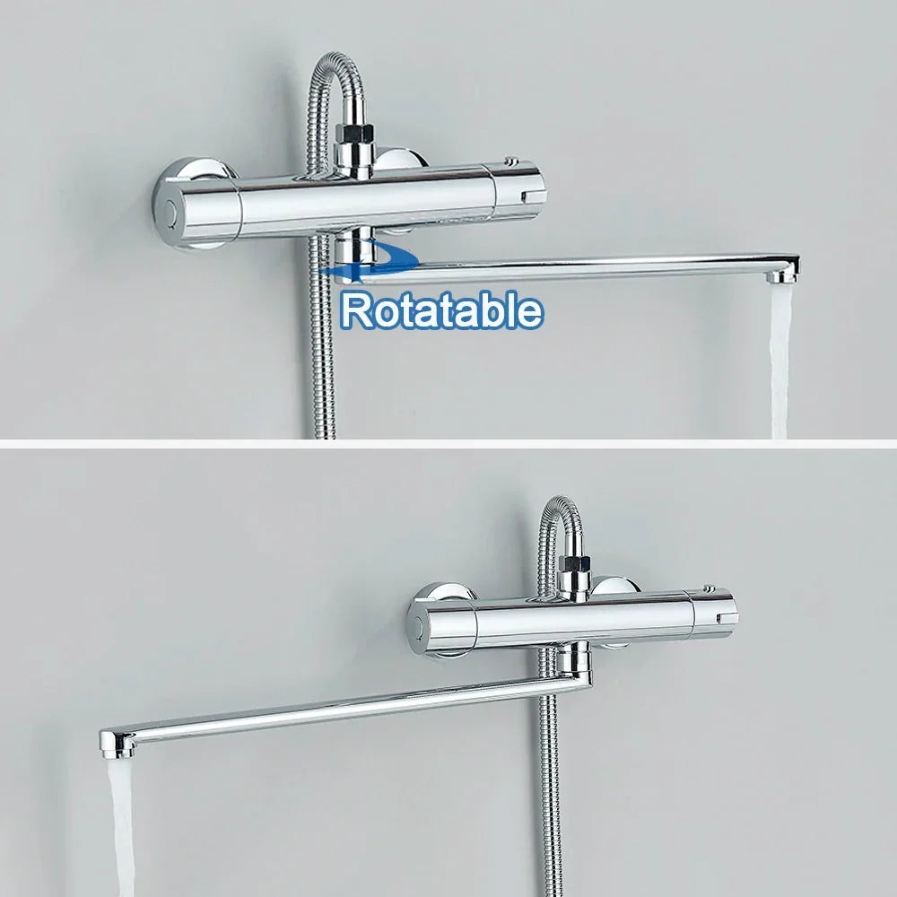 Thermostatic Shower Valve Anti-Scald Ceramic Core Brass
