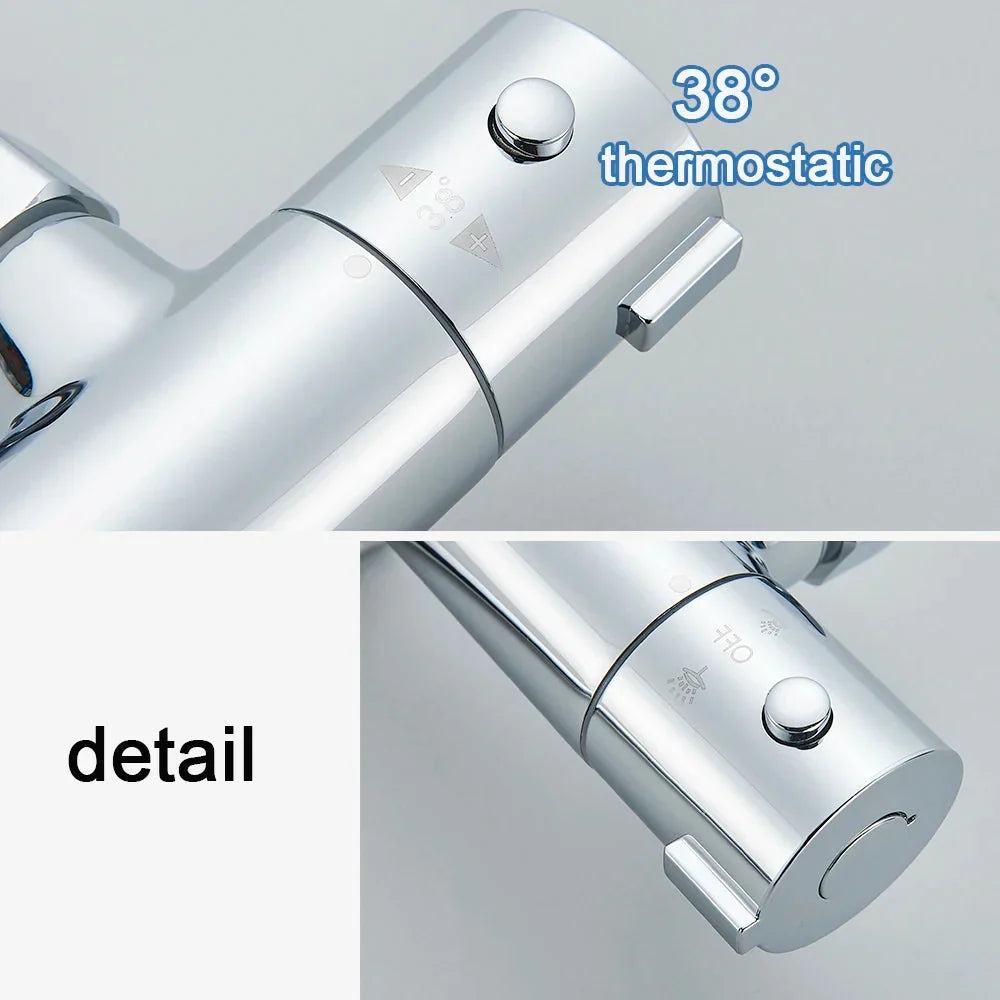 Thermostatic Shower Valve Anti-Scald Ceramic Core Brass
