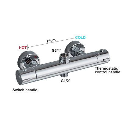 Thermostatic Shower Valve Anti-Scald Ceramic Core Brass