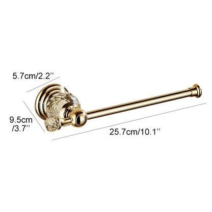Toilet Paper Holder Wall-Mounted Crystal Accent Gold & Chrome