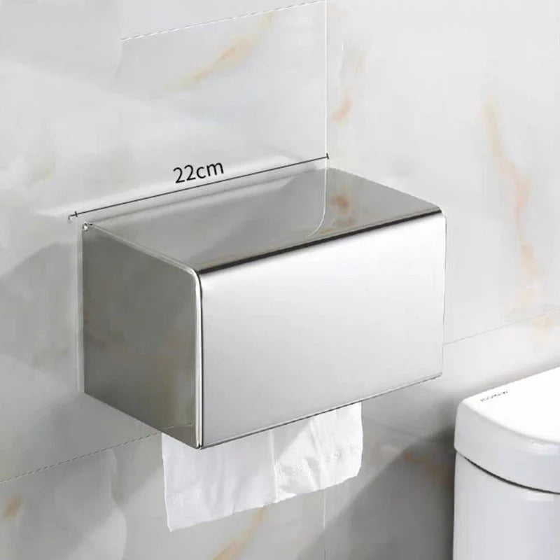 Toilet Paper Holder Wall-Mounted Stainless Steel Anti-Fingerprint