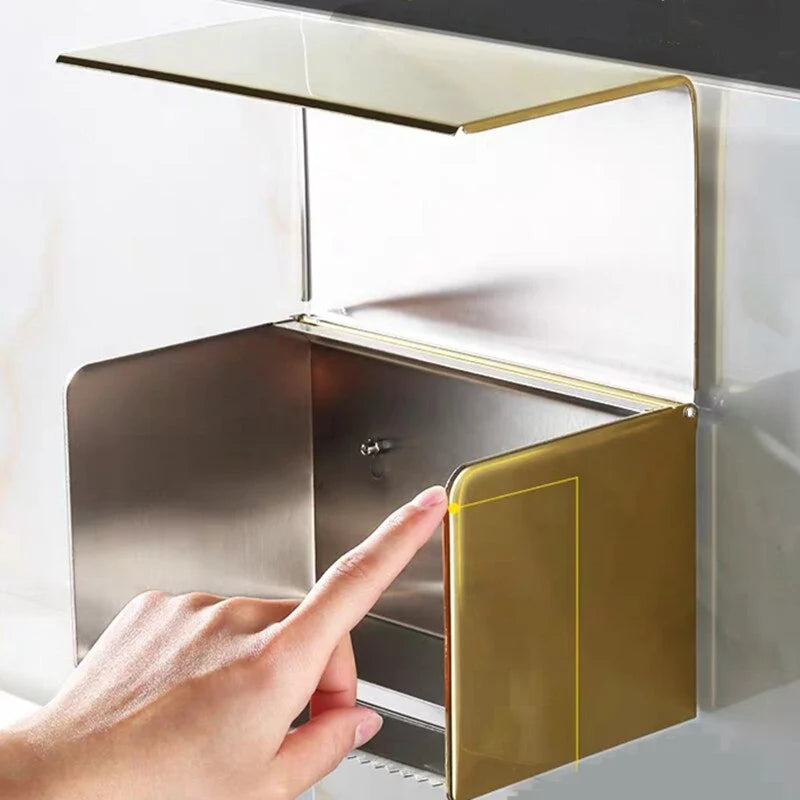 Toilet Paper Holder Wall-Mounted Stainless Steel Anti-Fingerprint