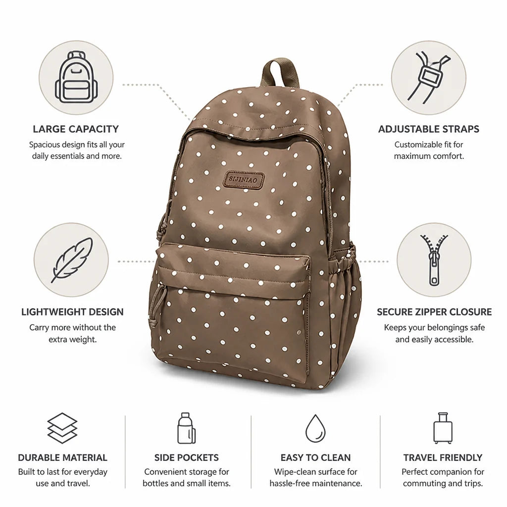 Travel Backpack Lightweight Large-Capacity Adjustable Straps