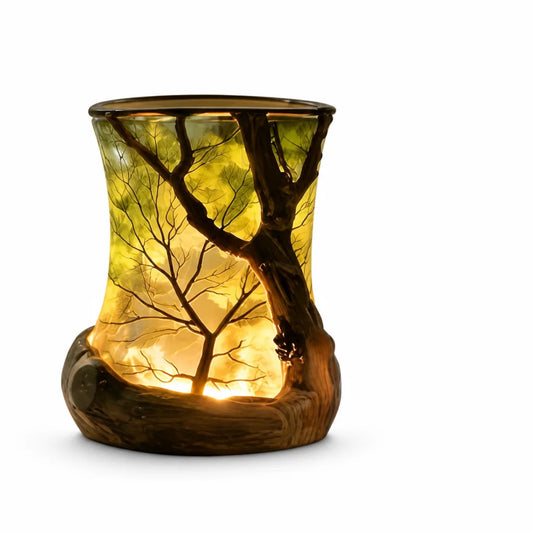 Tree Shadow Projection With Candlelight Effect Indoor Table Lamp