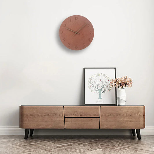 Wall Clock Silent Non-Ticking Matte Grey & Copper Hands