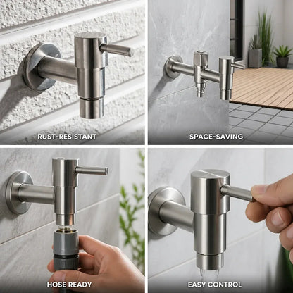 Wall Mount Faucet Stainless Steel G1/2 & Hose Connection
