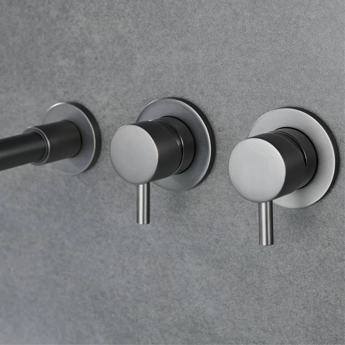 Wall-Mounted Bathtub Faucet Dual-Handle Long-Reach Brass