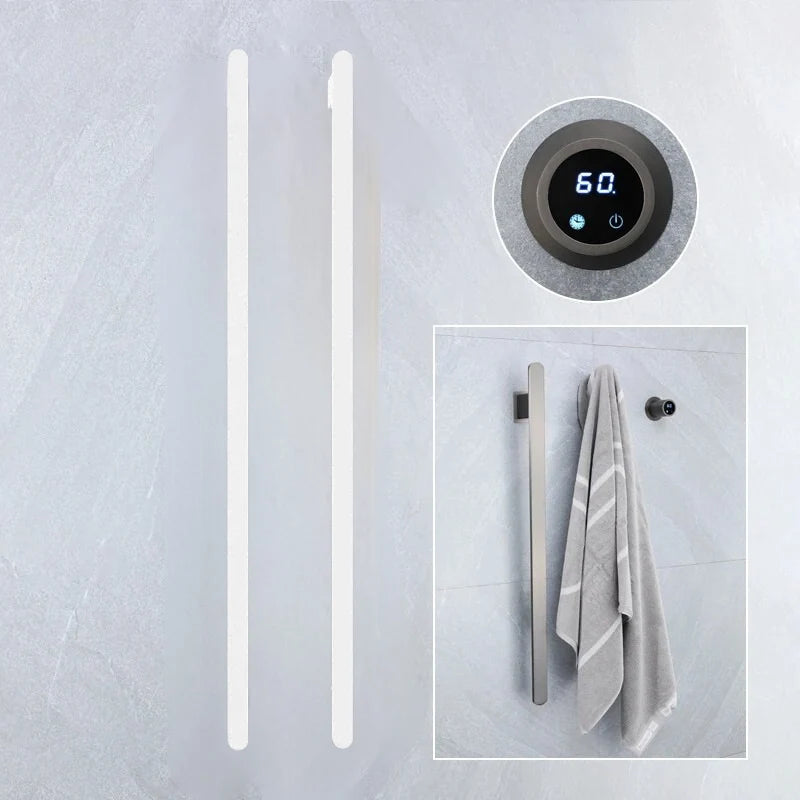 Wall-Mounted Towel Warmer Stainless Steel Touch Control & Timer