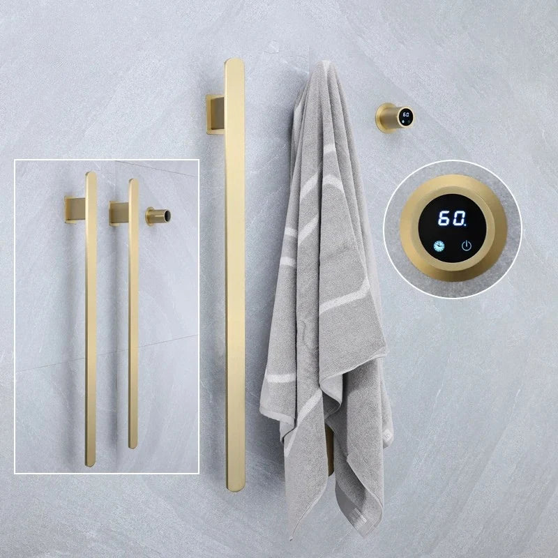 Wall-Mounted Towel Warmer Stainless Steel Touch Control & Timer