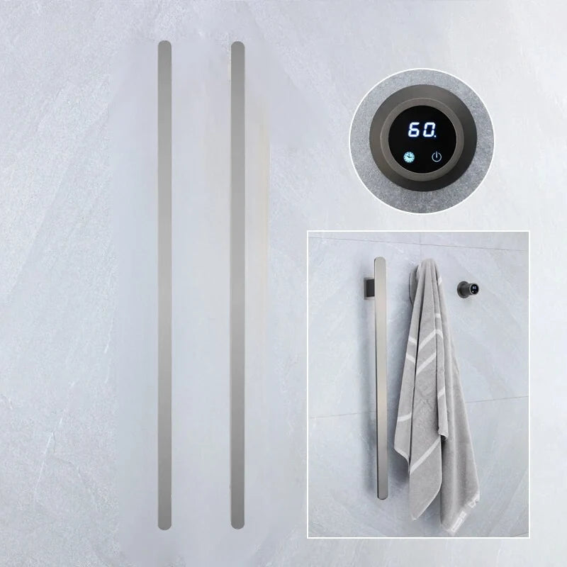 Wall-Mounted Towel Warmer Stainless Steel Touch Control & Timer