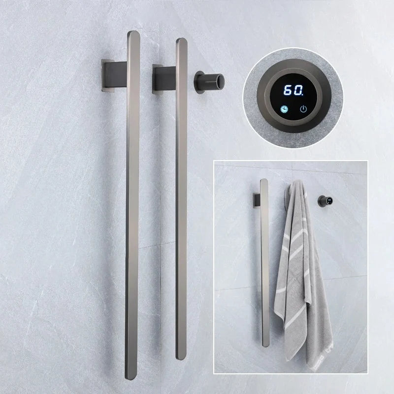 Wall-Mounted Towel Warmer Stainless Steel Touch Control & Timer