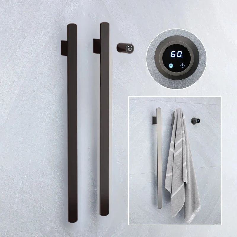 Wall-Mounted Towel Warmer Stainless Steel Touch Control & Timer