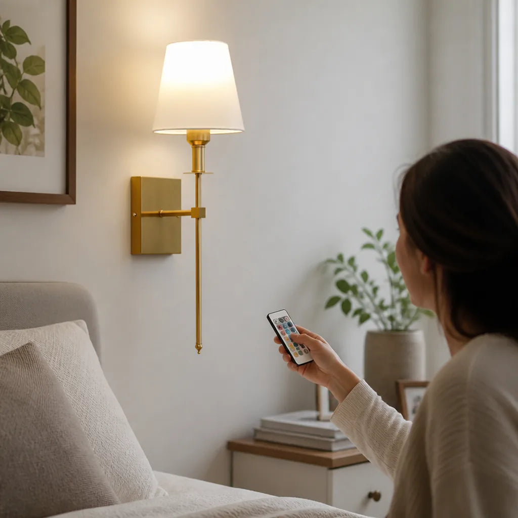 Wall Sconce Cordless Remote Dimmable LED 16 Color