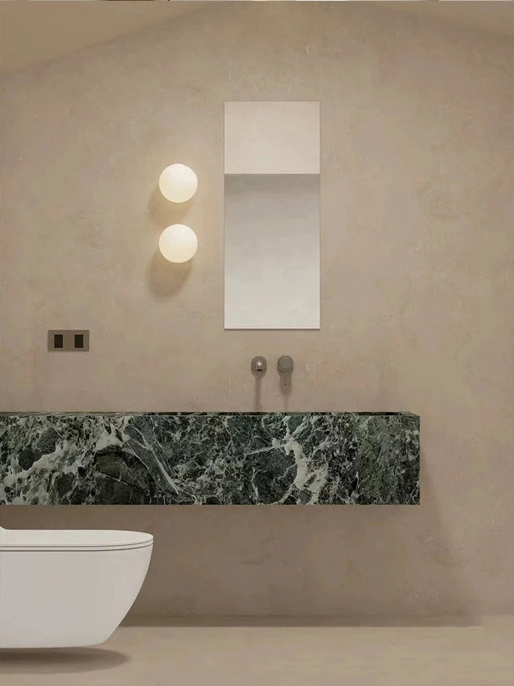 Wall Sconce Frosted Glass Globe & Integrated LED