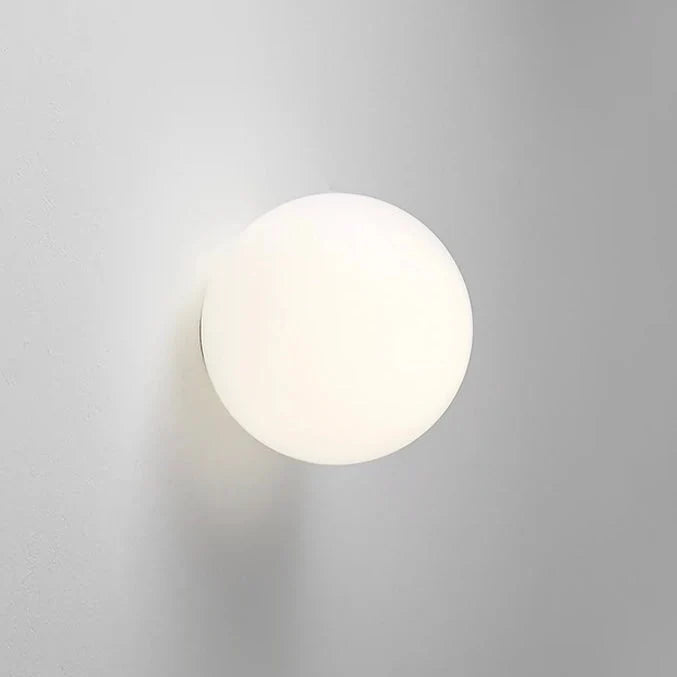 Wall Sconce Frosted Glass Globe & Integrated LED