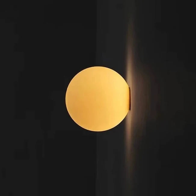 Wall Sconce Frosted Glass Globe & Integrated LED