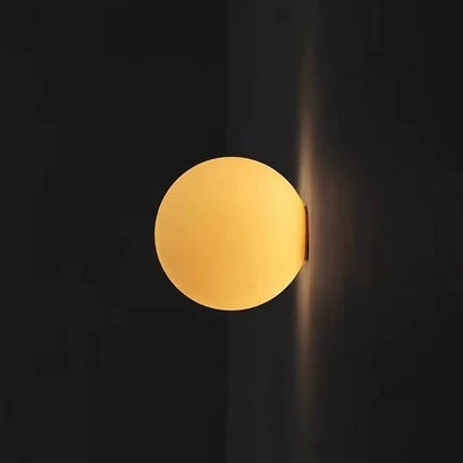 Wall Sconce Frosted Glass Globe & Integrated LED