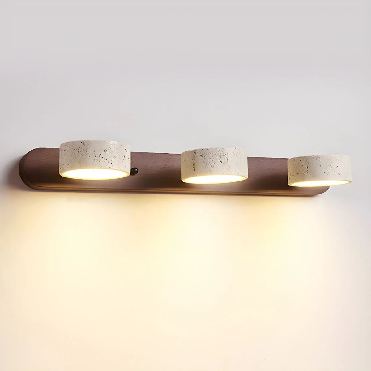 Wall Sconce Integrated LED Natural Travertine & Wood