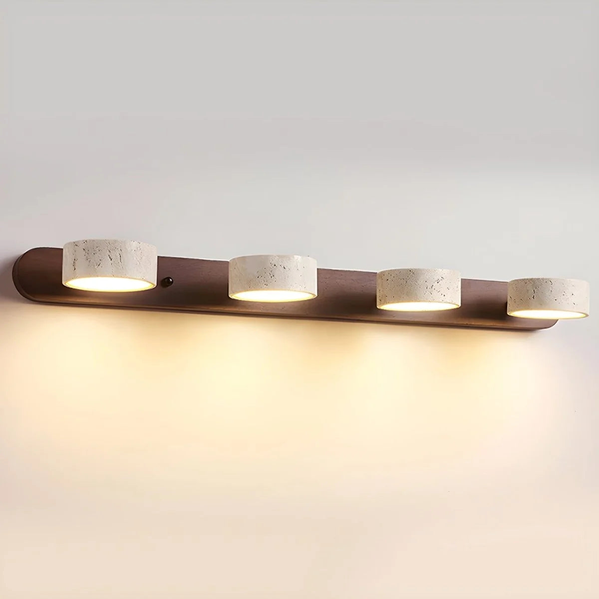 Wall Sconce Integrated LED Natural Travertine & Wood