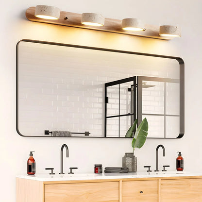 Wall Sconce Integrated LED Natural Travertine & Wood