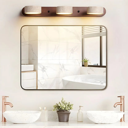 Wall Sconce Integrated LED Natural Travertine & Wood