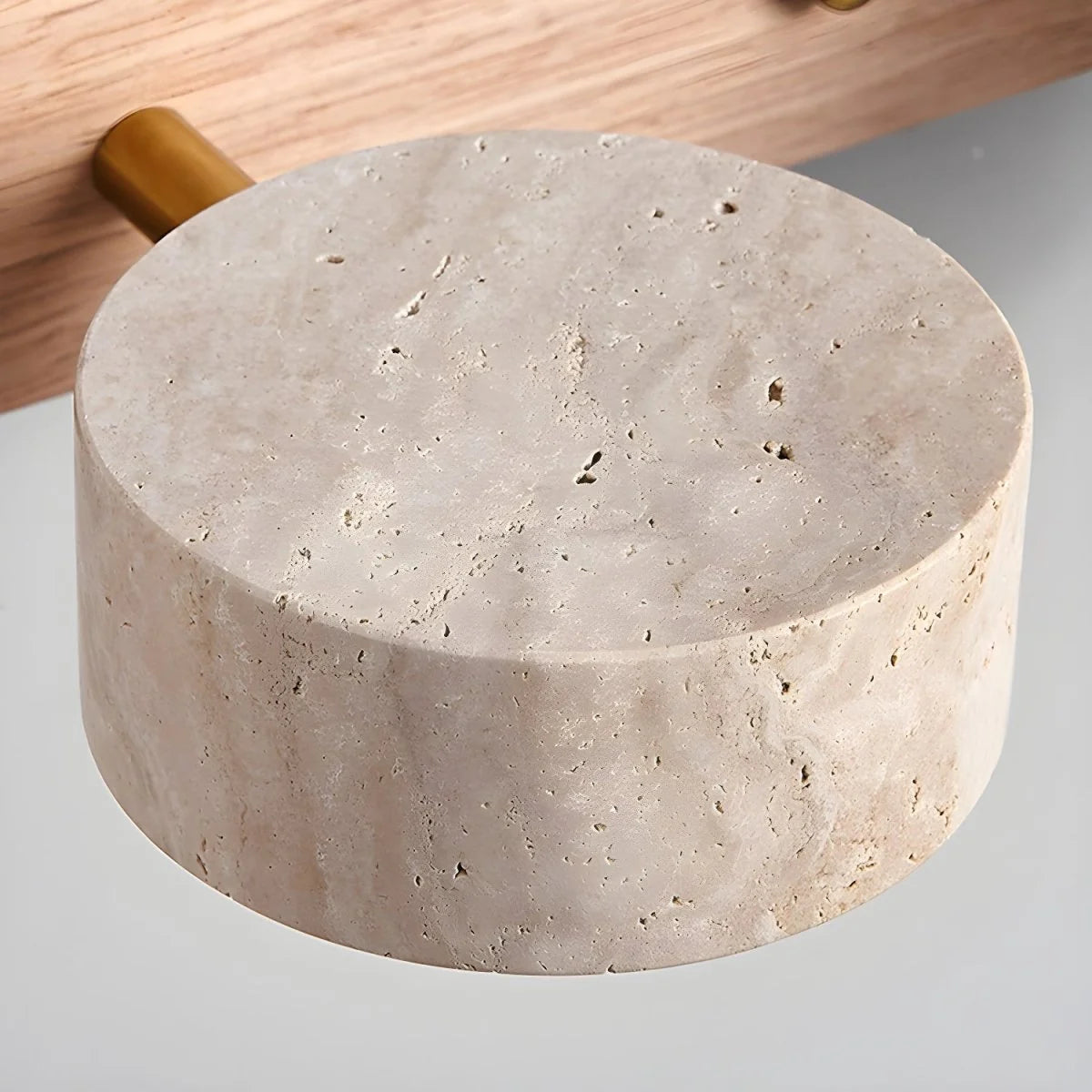 Wall Sconce Integrated LED Natural Travertine & Wood