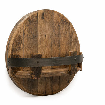 Whiskey Barrel Wall Rack Solid Wood Bottle Storage