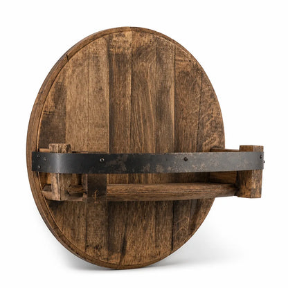 Whiskey Barrel Wall Rack Solid Wood Bottle Storage