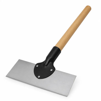 Wide Flat Manganese-Steel Blade Garden Hoe With Wooden Handle