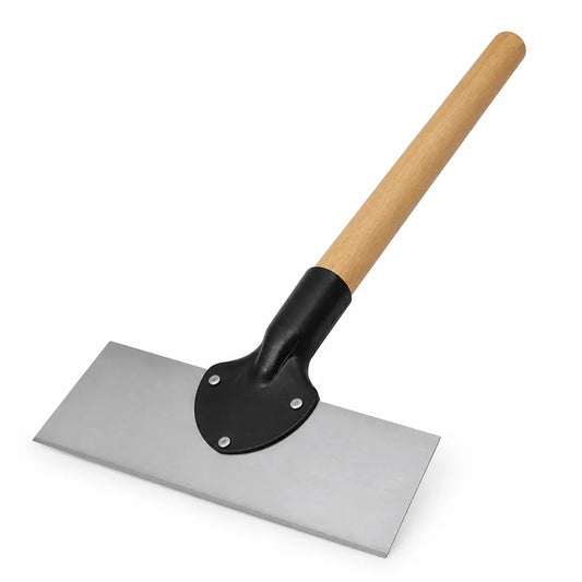 Wide Flat Manganese-Steel Blade Garden Hoe With Wooden Handle