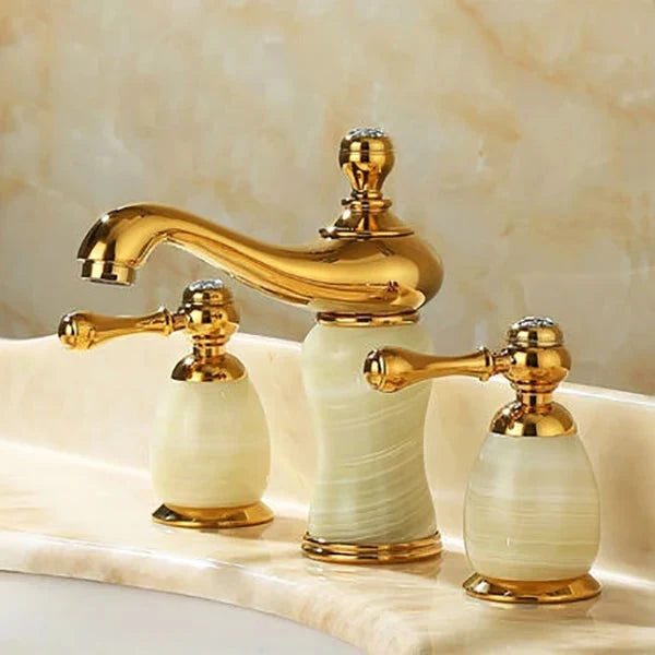 Widespread Bathroom Faucet Solid Brass Splash-Free Flow