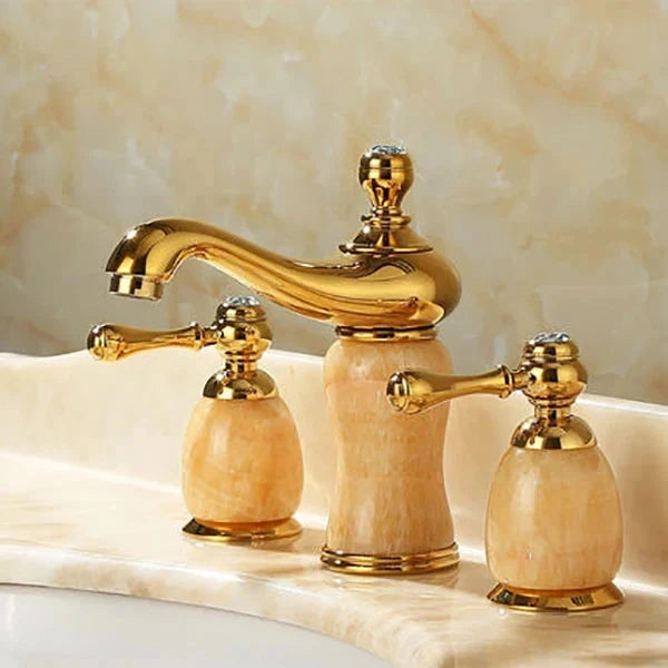 Widespread Bathroom Faucet Solid Brass Splash-Free Flow