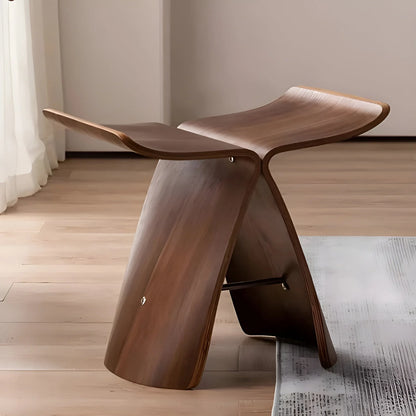 Wooden Bench Compact Natural Wood Top Lightweight & Sturdy