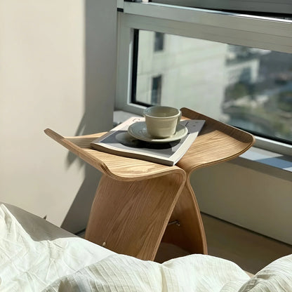 Wooden Bench Compact Natural Wood Top Lightweight & Sturdy