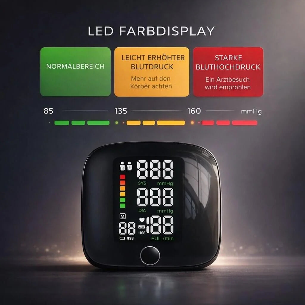 Wrist Blood Pressure Monitor Touchscreen & Voice USB Rechargeable
